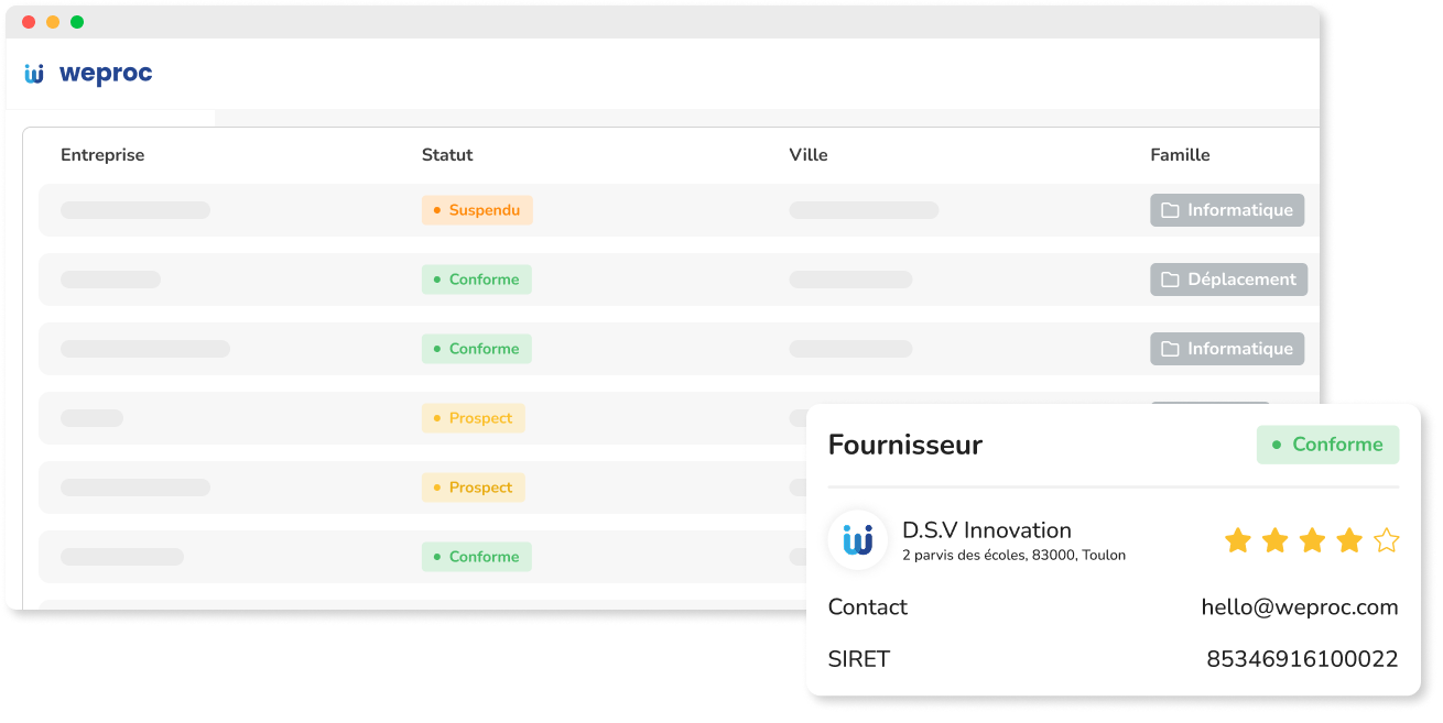 gestion des fournisseurs