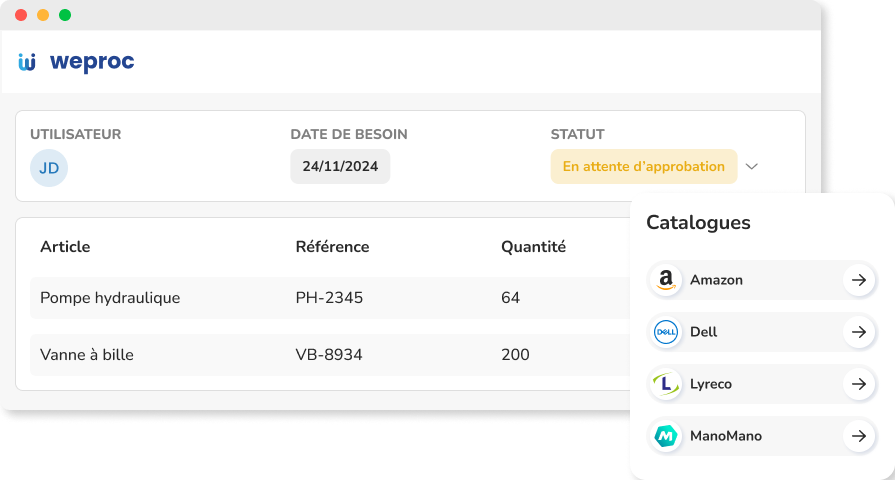 catalogue intégrant des Punch Out