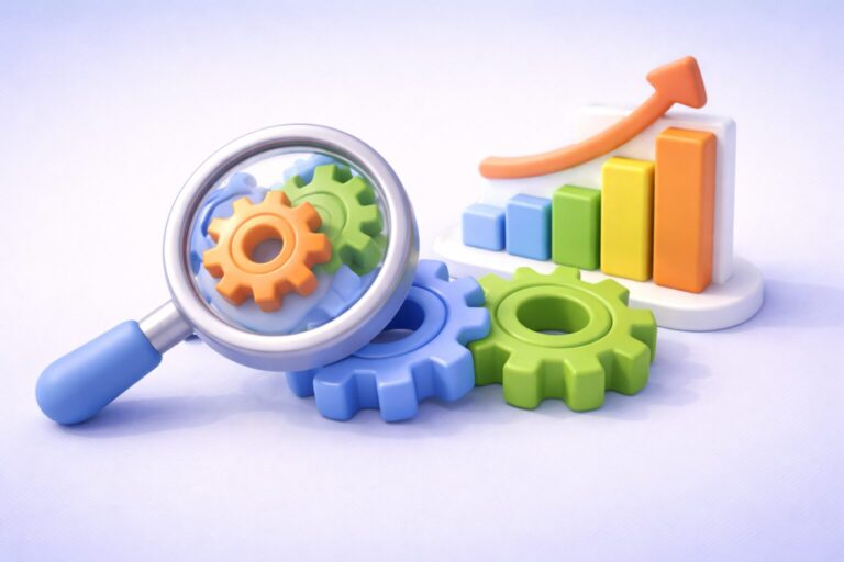 Illustration de l’analyse des processus opérationnels avec optimisation et amélioration de la performance