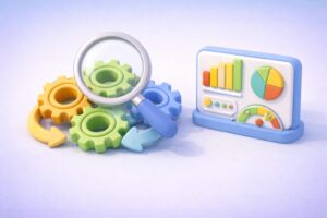Procurement professional analyzing supplier performance metrics on a dashboard for operational excellence.