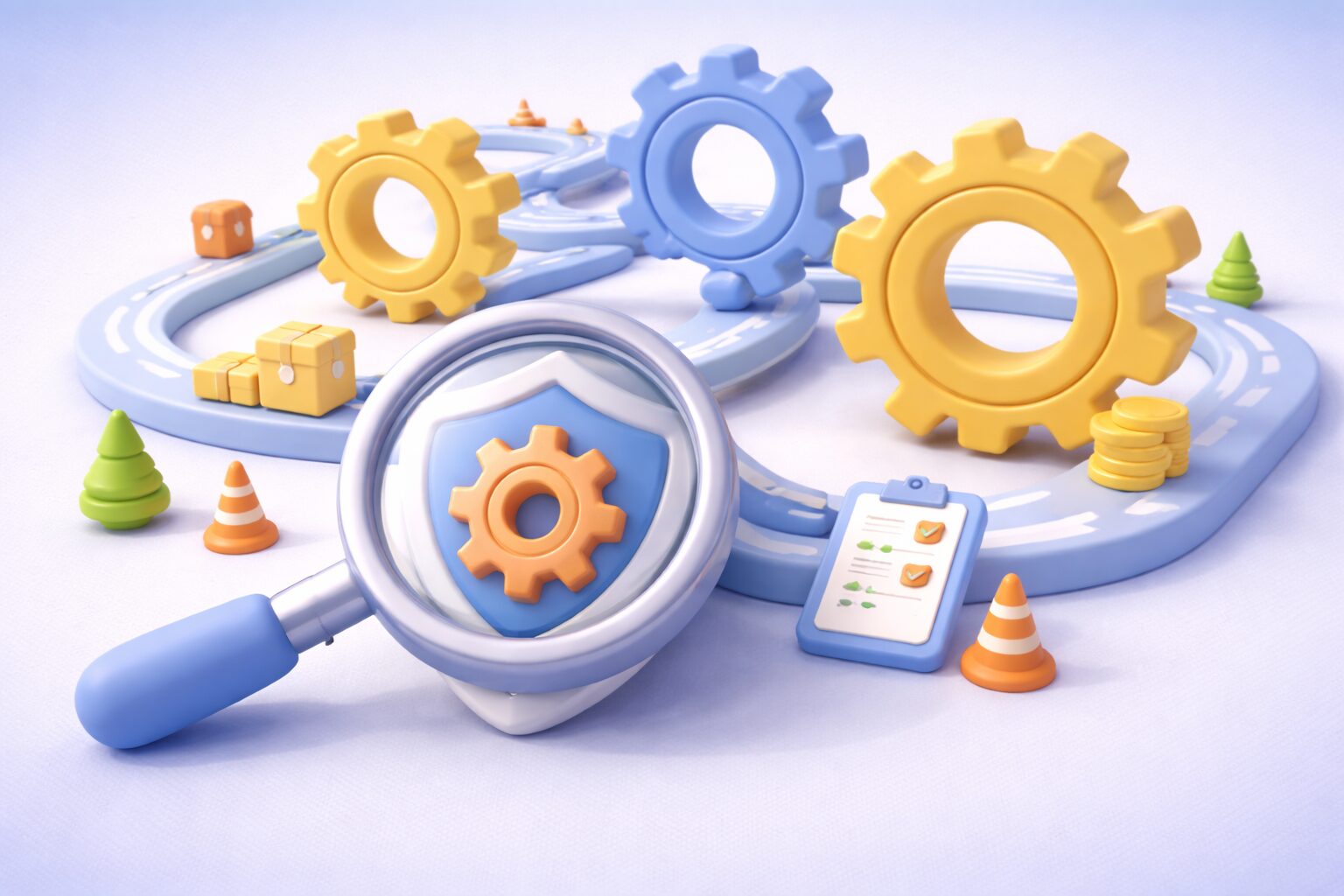 Illustration du contrôle et de la sécurisation des processus opérationnels avec gestion des risques