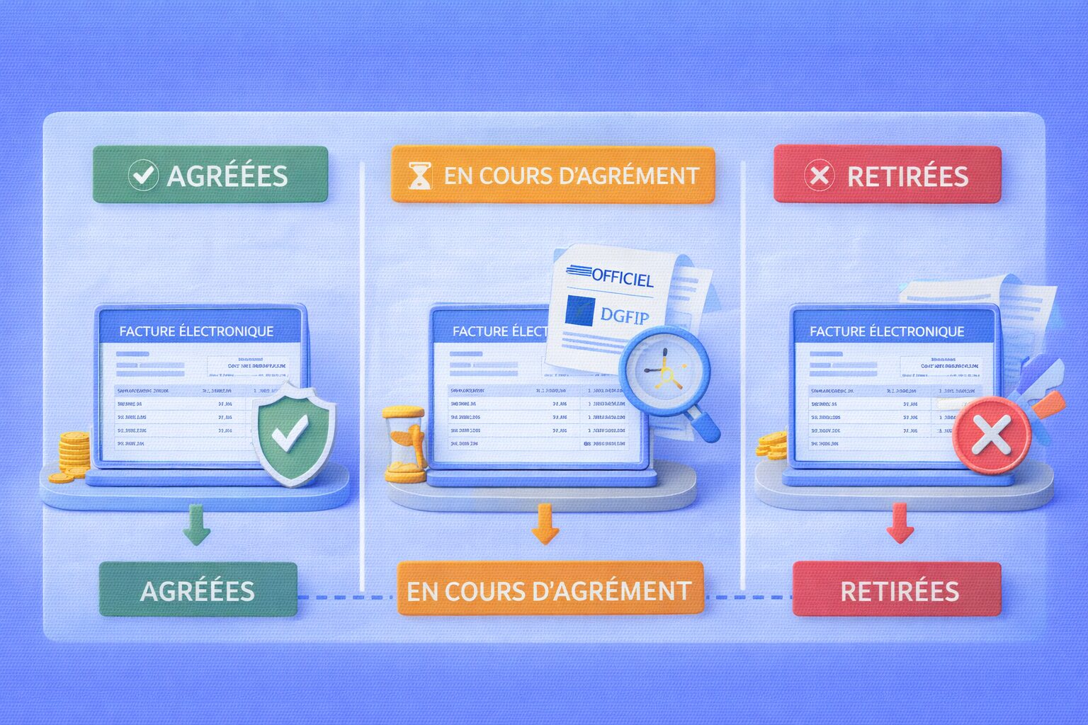Dashboard showing approved electronic invoicing platforms and compliance status for 2026.