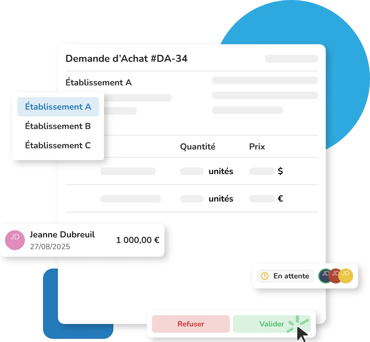 Purchase requisition in Weproc: entry by entity and one-click approval