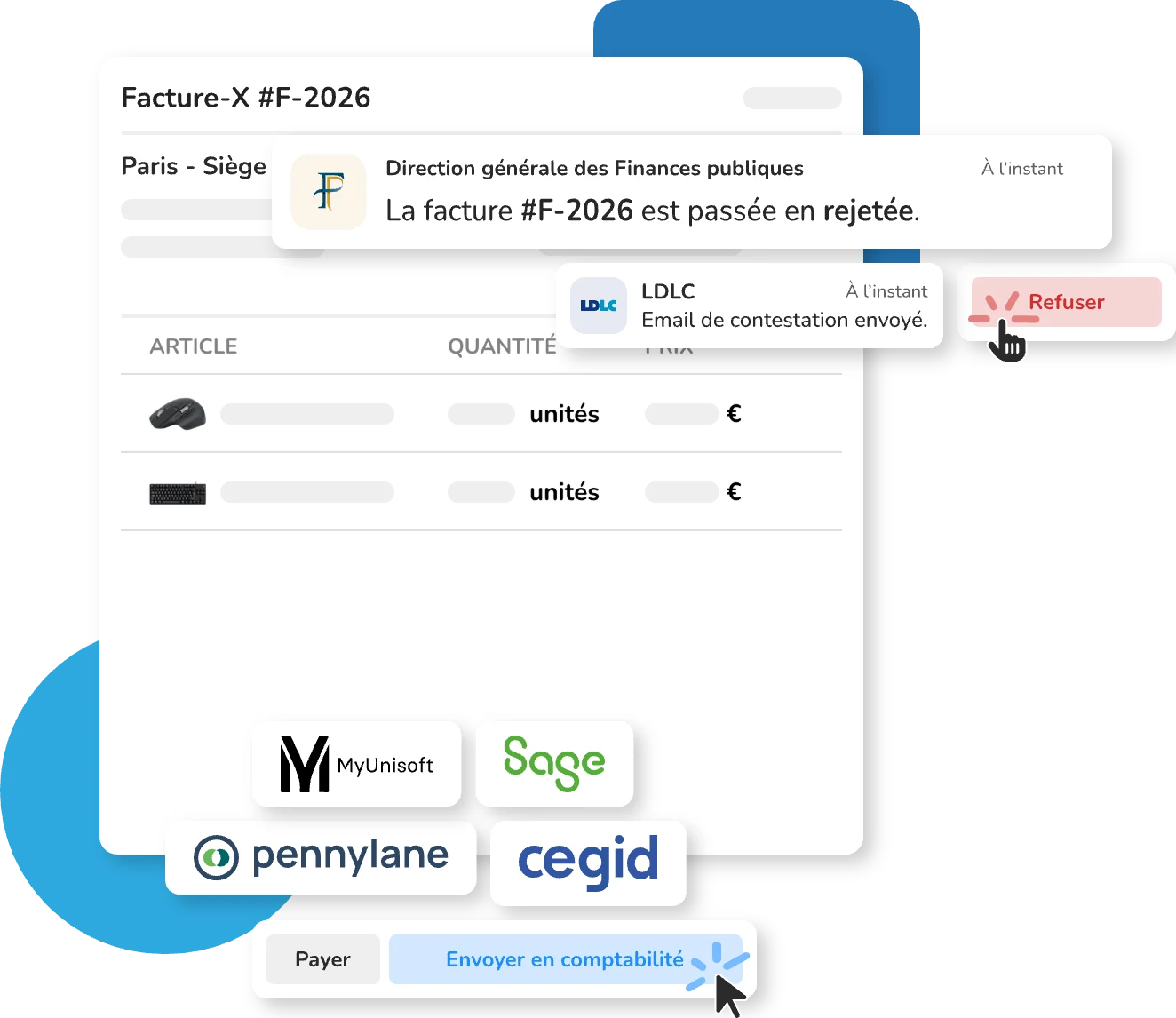 Factura electrónica Factur-X en Weproc: estado en la plataforma autorizada y exportación al software contable
